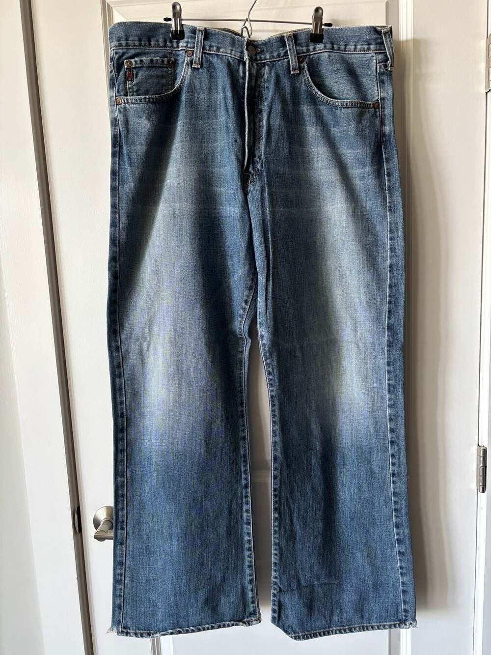 Abercrombie & Fitch 2003 VTG Boot Cut Denim Jeans Size 36x32 Blue Distressed